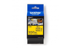 Brother FLE-6511 Pro Tape, 45mm x 10.5mm, čierna tlač/žltý podklad, 72ks, originálna páska