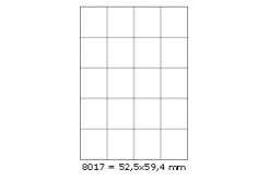 Samolepiace etikety 52,5 x 59,4 mm, 20 etikiet, A4, 100 listov