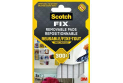 3M Scotch-FIX Odnímateľné vankúšiky, lepiaca plastelína v štvorčekoch, pláto 6 cm x 9 cm