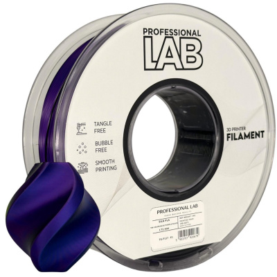 Professional Lab FG-P117-E1, 3D filament, PLA Silk, 1,75mm, 1000g,  Tri Color, Viacfarebný (Blue, Purple, Black)