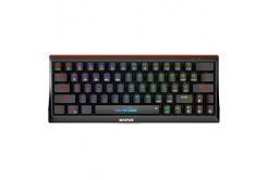 Marvo HECATE 61WR, klávesnice US, herní, Tri-mode, černá, mechanická, Rainbow podsvícení, červené spínače