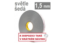 3M VHB™ 4956-P, hr., 1,5 mm; svetlosivá obojstranne veľmi silno lepiaca akrylová páska 19 mm x 33 m