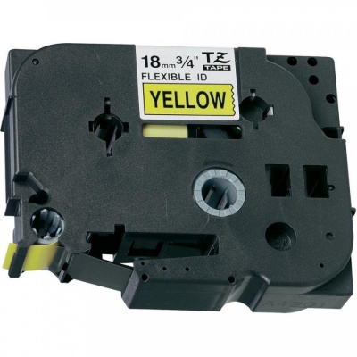 Kompatibilná páska s Brother TZ-FX641/TZe-FX641 18mm x 8m, flexi, čierny tisk/žltý podklad