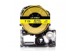 Epson LK-4YBA7, BU7Y, 7 mm x 2,5 m, čierna tlač / žltý podklad, kompatibilná páska