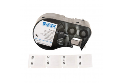 Brady M4-135-427-AW / 170748, 6.35 mm x 27.94 mm, Vinyl, čierna tlač / biely podklad