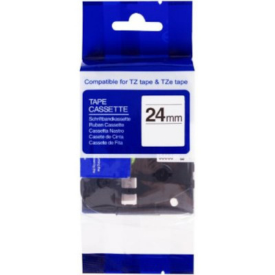 Kompatibilná páska s Brother TZ-NFX251/TZe-NFX251, 24mm x 5m, flexi, nylon, čierna tlač/biely podklad
