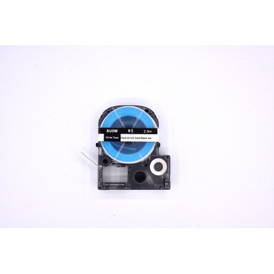 Epson SU5W, 5mm, 9mm x 2, 5m, černý tisk / bílý podklad, smršťovací kompatibilní páska