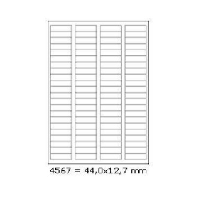 Samolepiace etikety 44 x 12,7 mm, 88 etikiet, A4, 100 listov