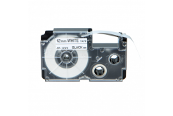 Kompatibilná páska s Casio XR-12WE1, 12mm x 8m, čierna tlač/biely podklad