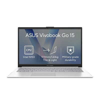 ASUS Vivobook Go 15/E1504TA-BQ163W/N150/15,6"/FHD/8GB/128GB/Intel int/W11H/Strieborná/2R