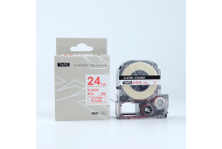Epson LK-ST24RW, 24mm x 9m, červený tisk / průhledný podklad, kompatibilní páska