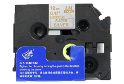 Kompatibilná páska s Brother TZ-MQ934/TZe-MQ934, 12mm x 5m, zlatá tlač / saténový strieborný podklad