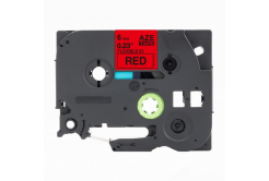 Kompatibilná páska s Brother TZ-FX411 / TZe-FX411, 6mm x 8m, flexi, čierna tlač / červený podklad