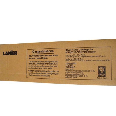 Lanier originálny toner 117-0195, black, 6000 str., Lanier T-6716, 6718, 7216, 7316, 1x200g