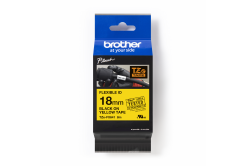 Brother TZ-FX641 / TZe-FX641 Pro Tape, 18mm x 8m, čierna tlač/žltý podklad, originálna páska