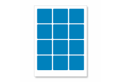 Samolepiace etikety 60 x 60 mm, 12 etiket, A4, 20 listov, modré