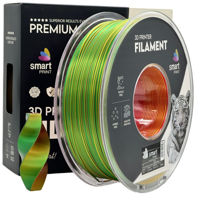 Smart Print FG-S105-E1, 3D filament, PLA Silk, 1,75mm, 1000g, Tri Color, Viacfarebný (Red, Yellow, Green)