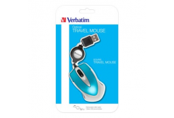 Verbatim 49022 Go Mini, Káblová myš, 1000DPI, optická, modrá
