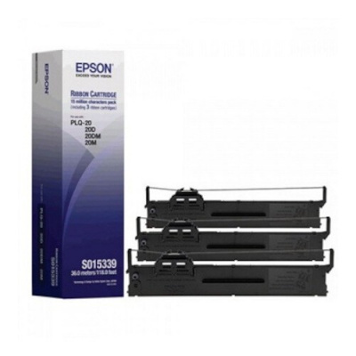 Epson C13S015339, čierna, originálna farbiaca páska, 3ks