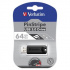 Verbatim 49318 Store N Go PinStripe, USB flash disk, USB A 3.0, 64GB, s výsuvným konektorom, čierny