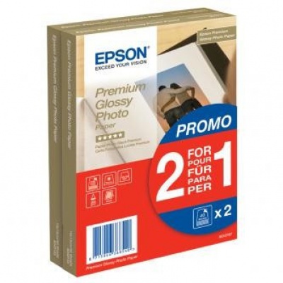 Epson Premium Glossy Photo Paper, foto papír, lesklý, bílý, 10x15cm, 4x6", 255 g/m2, 2x40