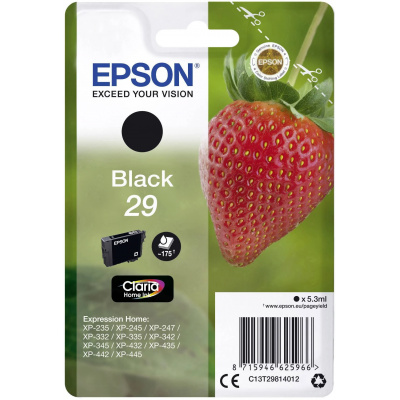 Epson originálna cartridge C13T29814012, T29, black, 5,3ml, Epson Expression Home XP-235,XP-332,XP-335,XP-432,XP-435