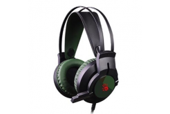 A4Tech Bloody J437 J437 Green, sluchátka s mikrofonem, ovládání hlasitosti, zelená, 7.1 (virtuálně), herní sluchátka, podsvícené typ USB