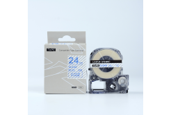 Epson LK-ST24BW, 24mm x 9m, modrý tisk / průhledný podklad, kompatibilní páska