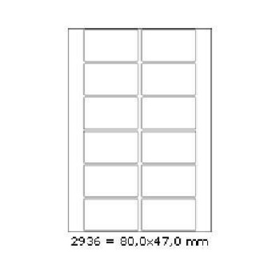 Samolepiace etikety 80 x 47 mm, 12 etikiet, A4, 100 listov
