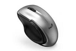 Genius Myš Ergo 8200S 31030029404, 1200DPI, 2.4 [GHz], optická, 5tl., bezdrátová, stříbrná, 1 ks AA, BlueEye senzor, USB-C adaptér