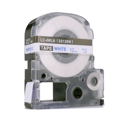 Epson LC-SS12BW, 12mm x 8m, modrý tisk / bílý podklad, kompatibilní páska