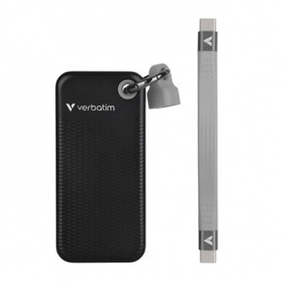 Verbatim 32190 Pocket SSD Black/Grey, SSD externý disk, 1000GB, M.2, 1000 MB/s-R, 1000 MB/s-W, USB-C, čierny