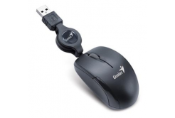 Genius Myš Micro Traveler V2 31010125105, 1200DPI, optická, 3tl., drátová USB, černá, Micro