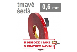 3M VHB™ 4646, hr. 0,6 mm; tmavosivá obojstranne silne lepiaca akrylová páska 19 mm x 33 m