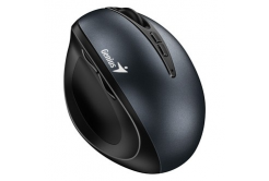 Genius Myš Ergo 8300S 31030037401, 1600DPI, 2.4 [GHz], optická, 7tl., bezdrátová, černo-šedá, 2 ks AAA, vertikální