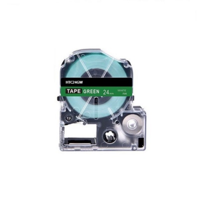 Epson HTC24GW, 24mm x 8m, černý tisk / zelený podklad, kompatibilní páska
