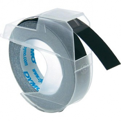 Dymo S0898130, 9mm x 3m, biela tlač/čierny podklad, originálna páska