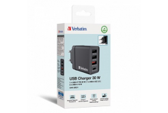 Verbatim 49700 Sieťový adaptér 30W, 4 porty, 1x USB-C, 3x USB-A