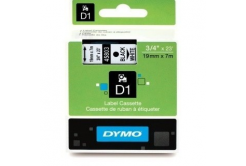 Dymo 45803, S0720830, 19mm x 7m, čierna tlač / biely podklad, originálna páska