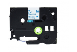 Kompatibilná páska s Brother TZe-FA4, 18mm x 3m, modrá tlač / biely podklad, zažehlovací