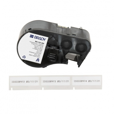 Brady M4-124-490 / 170775, 12.70 mm, Polyester, čierna tlač / biely podklad