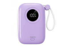 Powerton ENERGY PASTEL EDITION Powerbanka 10000mAh, 2x USB-C, 22.5W, integrované káble, fialová