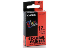 Casio XR-18RD1, 18mm x 8m, čierna tlač/červený podklad, originálna páska