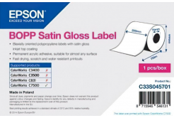 Epson C33S045701 BOPP Satin Gloss, pre ColorWorks, 220mmx750m, polypropylén, biele samolepiace etikety