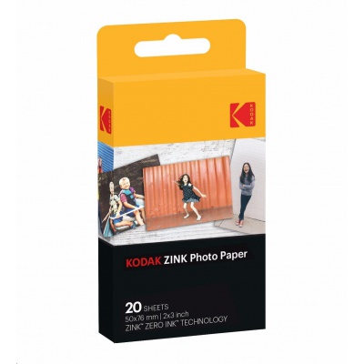 Kodak RODZ2X320 samolepicí fotopapír ZINK 50x76 mm (2x3") 20 listů, bílý, 290g/m2 termo
