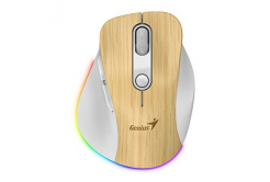 Myš bezdrátová, Genius Ergo 9000S Pro, bílo-béžová, optická, 2400DPI