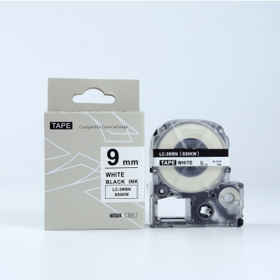 Epson LK-SS9KW, 9mm x 9m, černý tisk / bílý podklad, kompatibilní páska