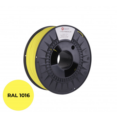 C-Tech 3DF-P-PLA1.75-1016 3D filament, PREMIUM LINE, PLA, RAL1016, 1,75mm, 1000g, Sírový žltý (Sulfur yellow)